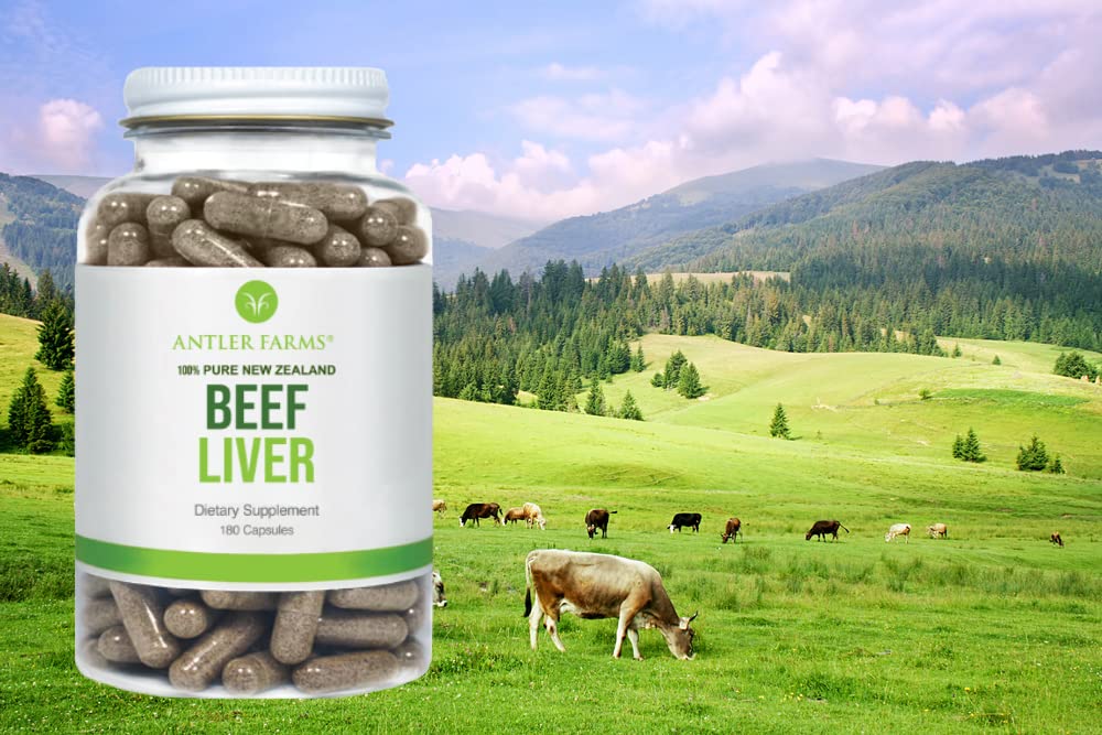 Antler Farms 100% Pure New Zealand Beef Liver 180 Capsules