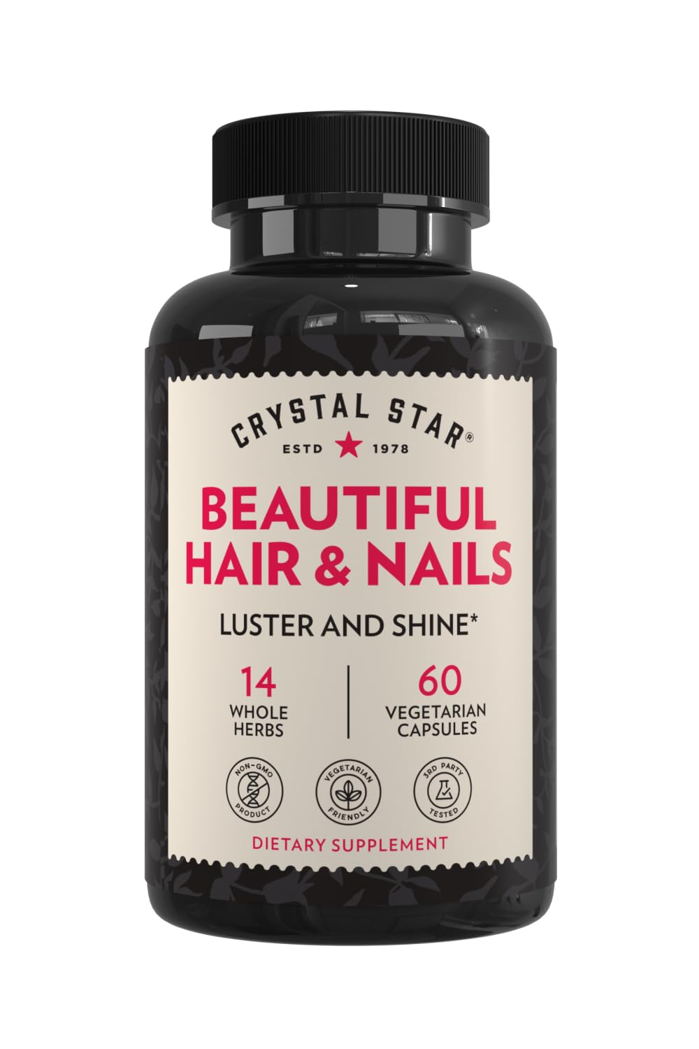 Crystal Star Beautiful Hair & Nail Supplement Capsules 60 Count