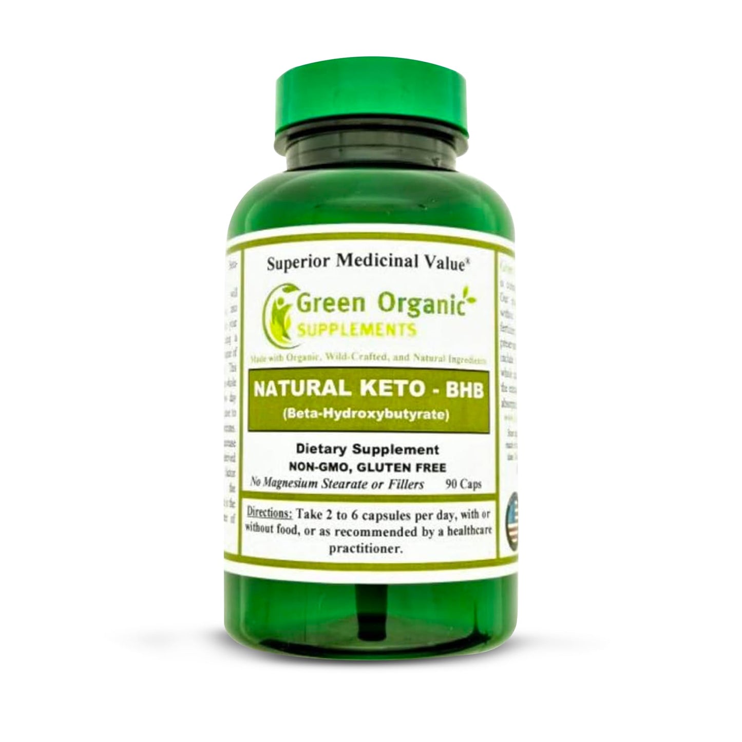 Green Organic Supplements Keto BHB Beta-Hydroxybutyrate Capsules 90