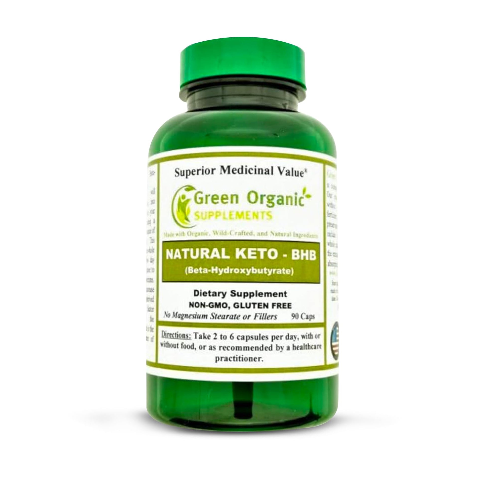 Green Organic Supplements Keto BHB Beta-Hydroxybutyrate Capsules 90