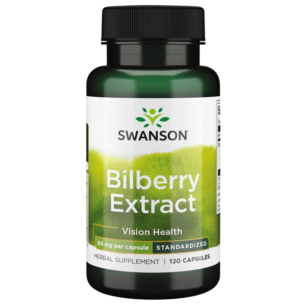 Swanson Bilberry Extract (Standardized) 60 Milligrams Capsules, 120 Count