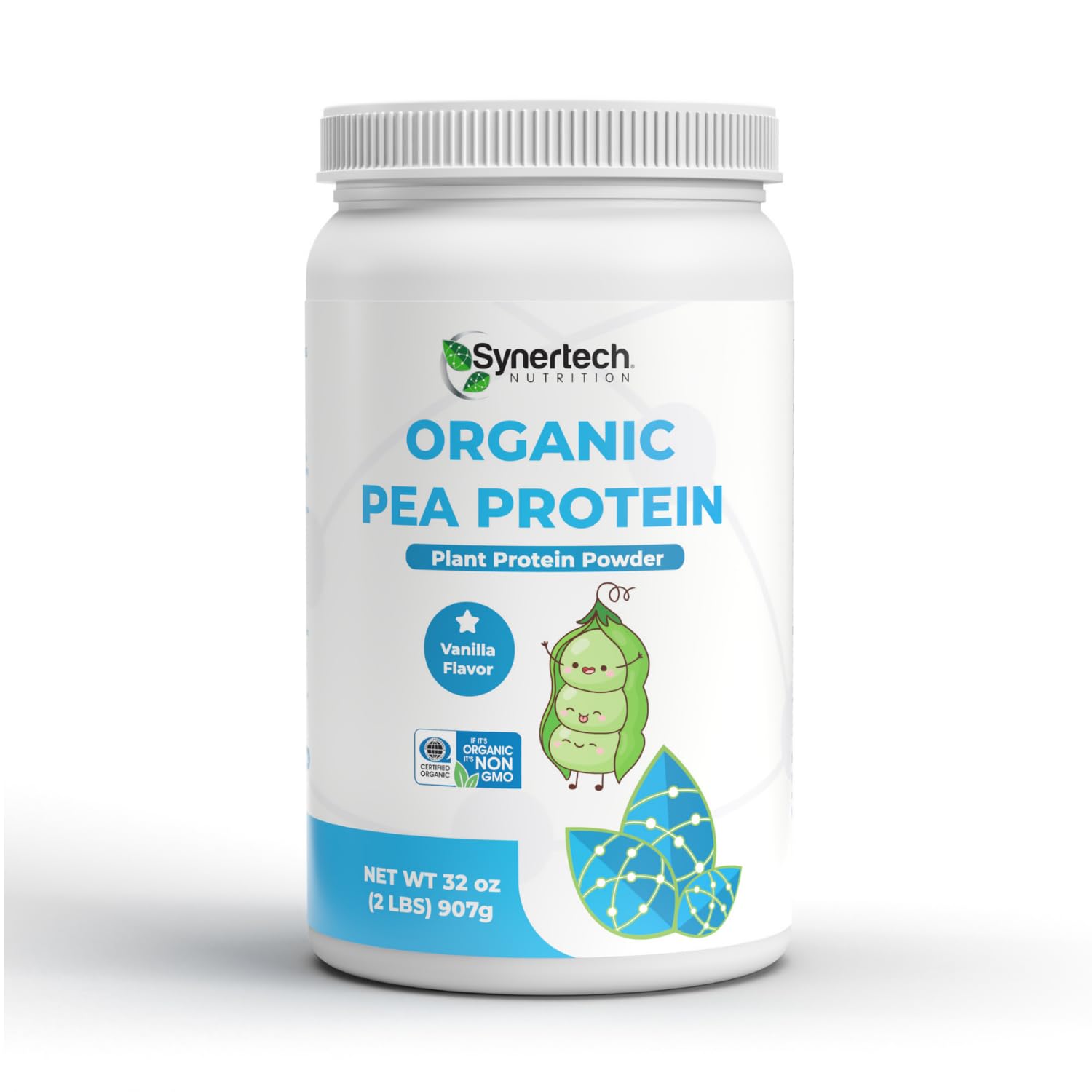 Synertech Nutrition Vegan Vanilla Flavored Plant-Based Pea Protein Powder, 32 Servings