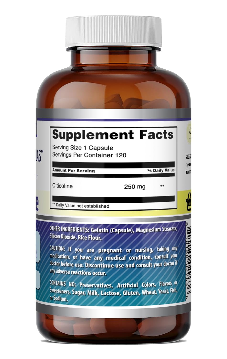 Amazing Nutrition Citicoline 250 mg Capsules 120 Count