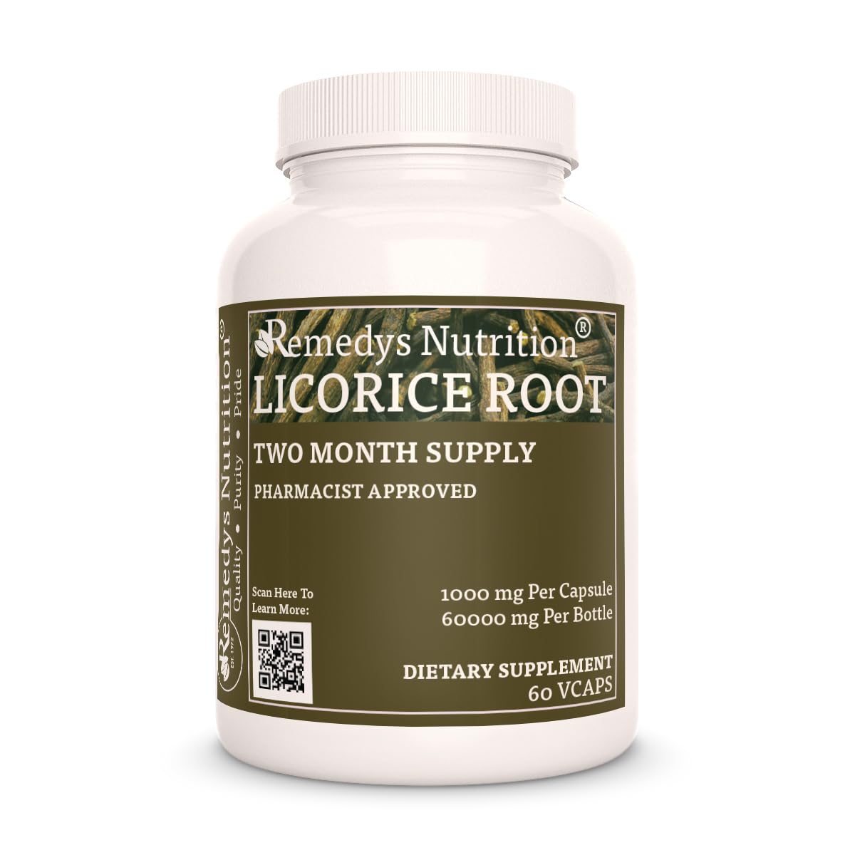Remedy’s Nutrition Licorice Root 1000 mg Capsules, 60 Count