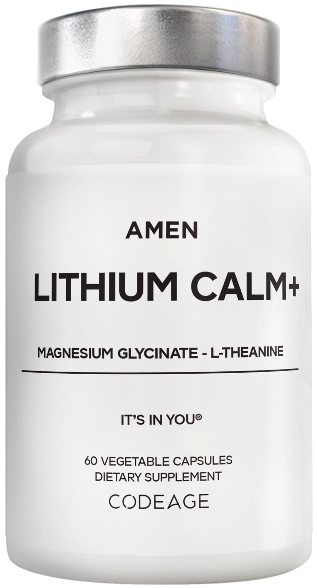 Amen Lithium Calm+ Lithium Orotate, Magnesium, L-Theanine 60 Capsules