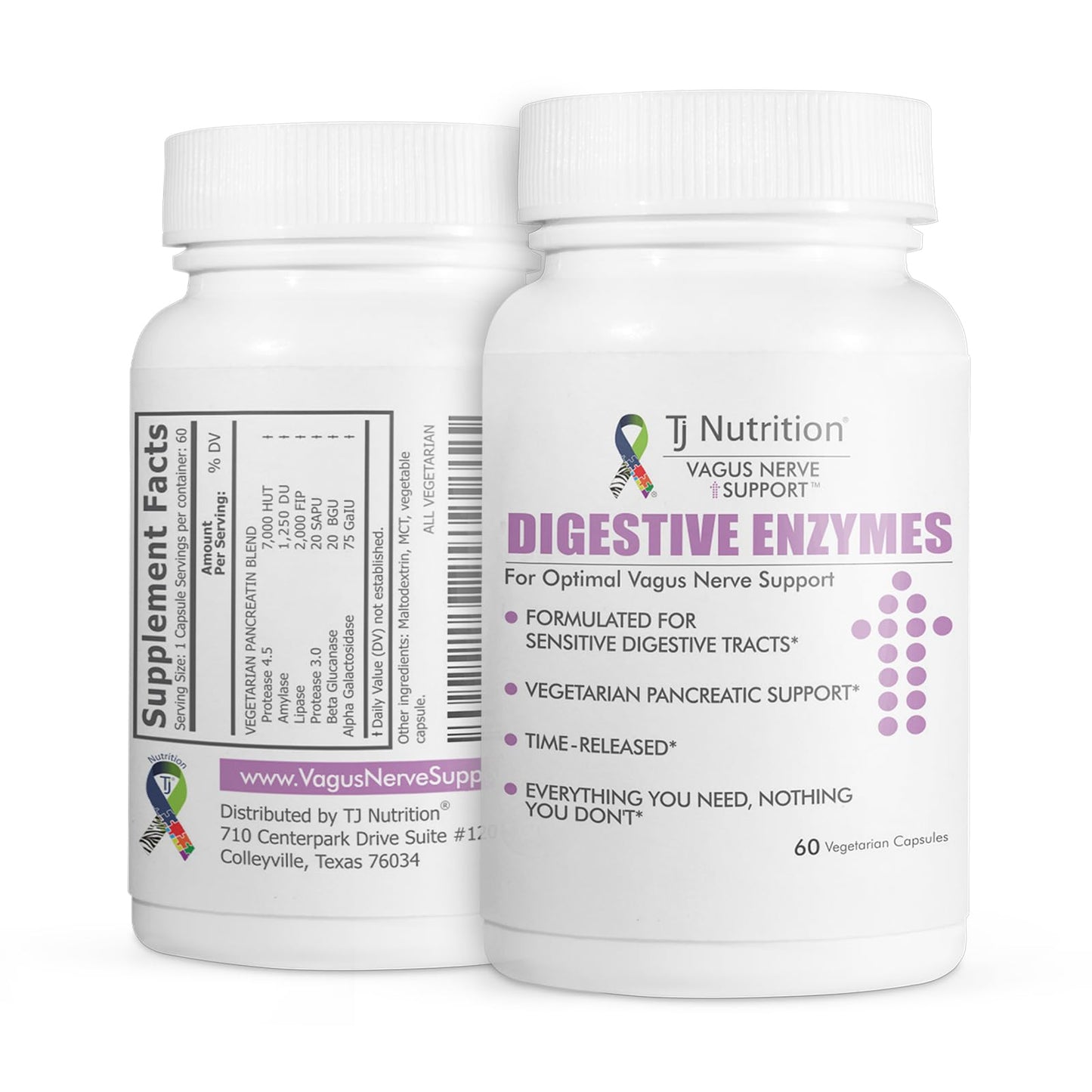 TJ Nutrition Digestive Enzymes for Sensitive Stomachs Capsule 60 Count