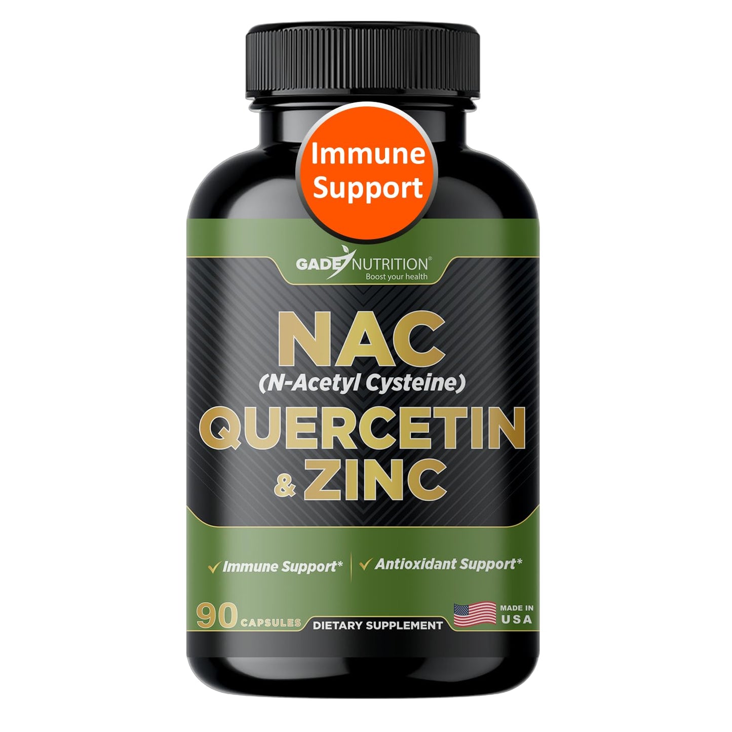 GADE NUTRITION NAC N-Acetyl Cysteine with Quercetin & Zinc Immune Support Capsule, 60 Count