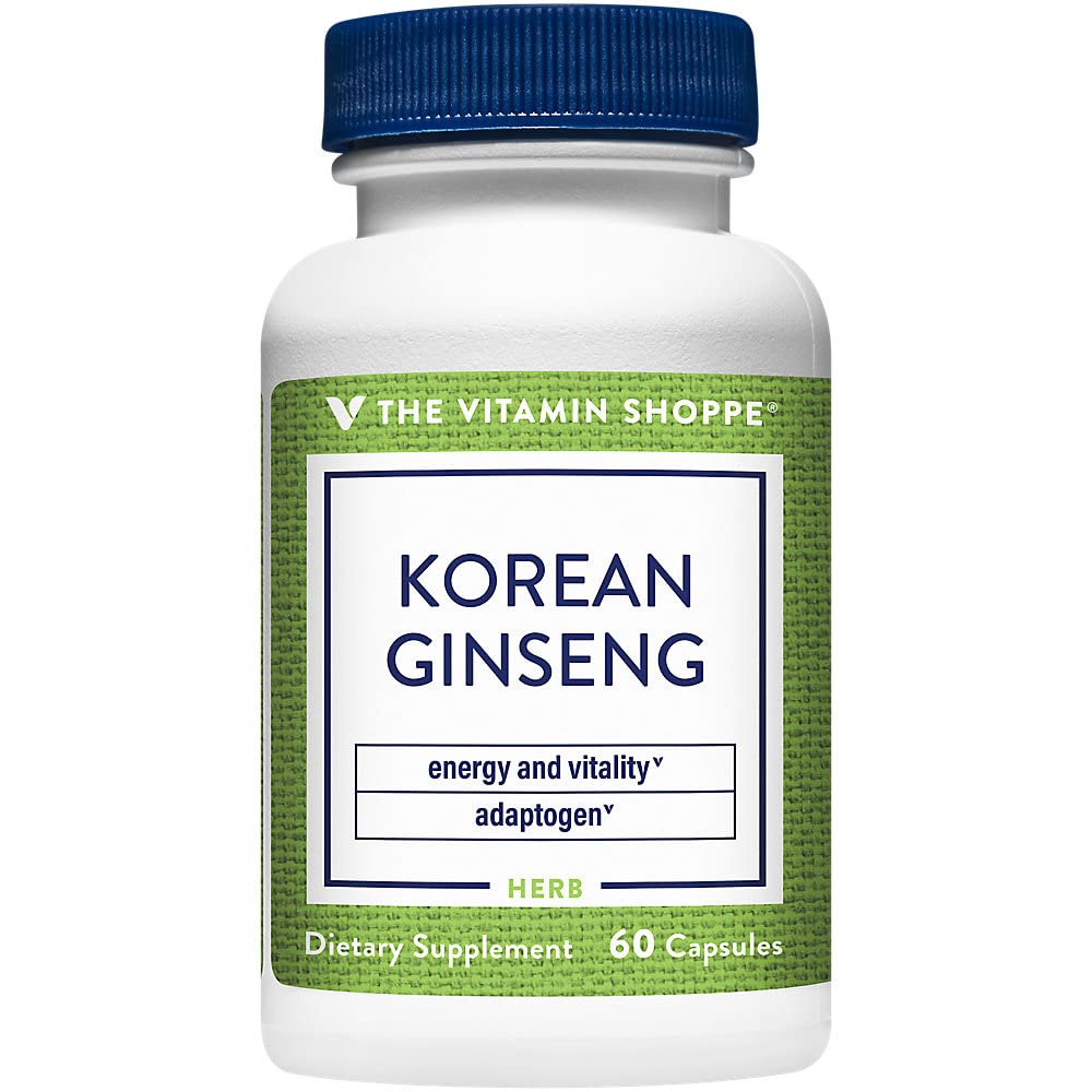 The Vitamin Shoppe Korean Ginseng Whole Root 648 mg, 60 Capsules