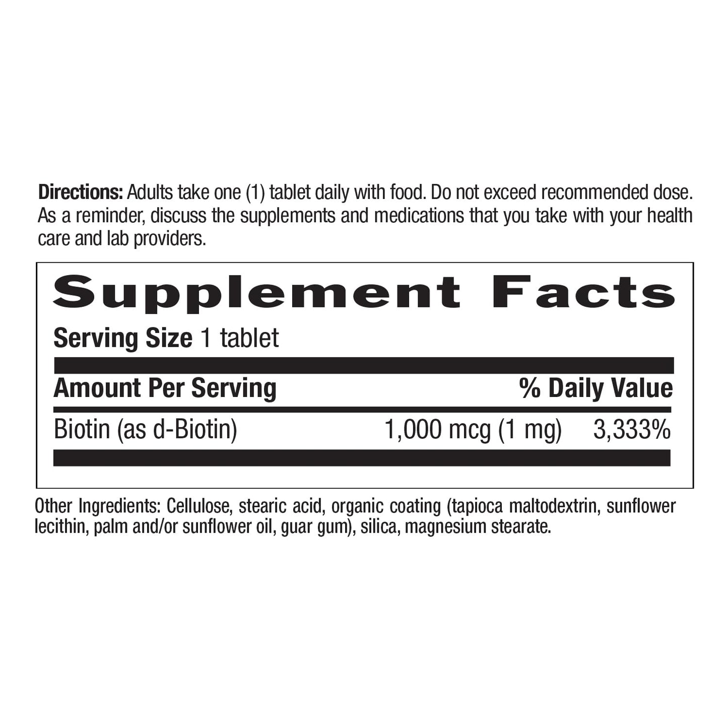 Country Life Biotin 1mg Tablet, 100 Tablets