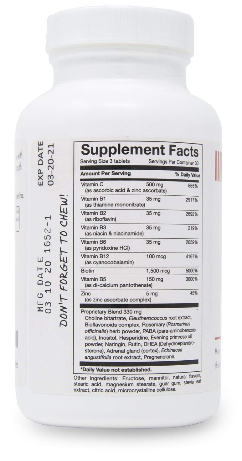 VitaminMed Stress and Adrenal Support Chewable Tablets, 90 Count