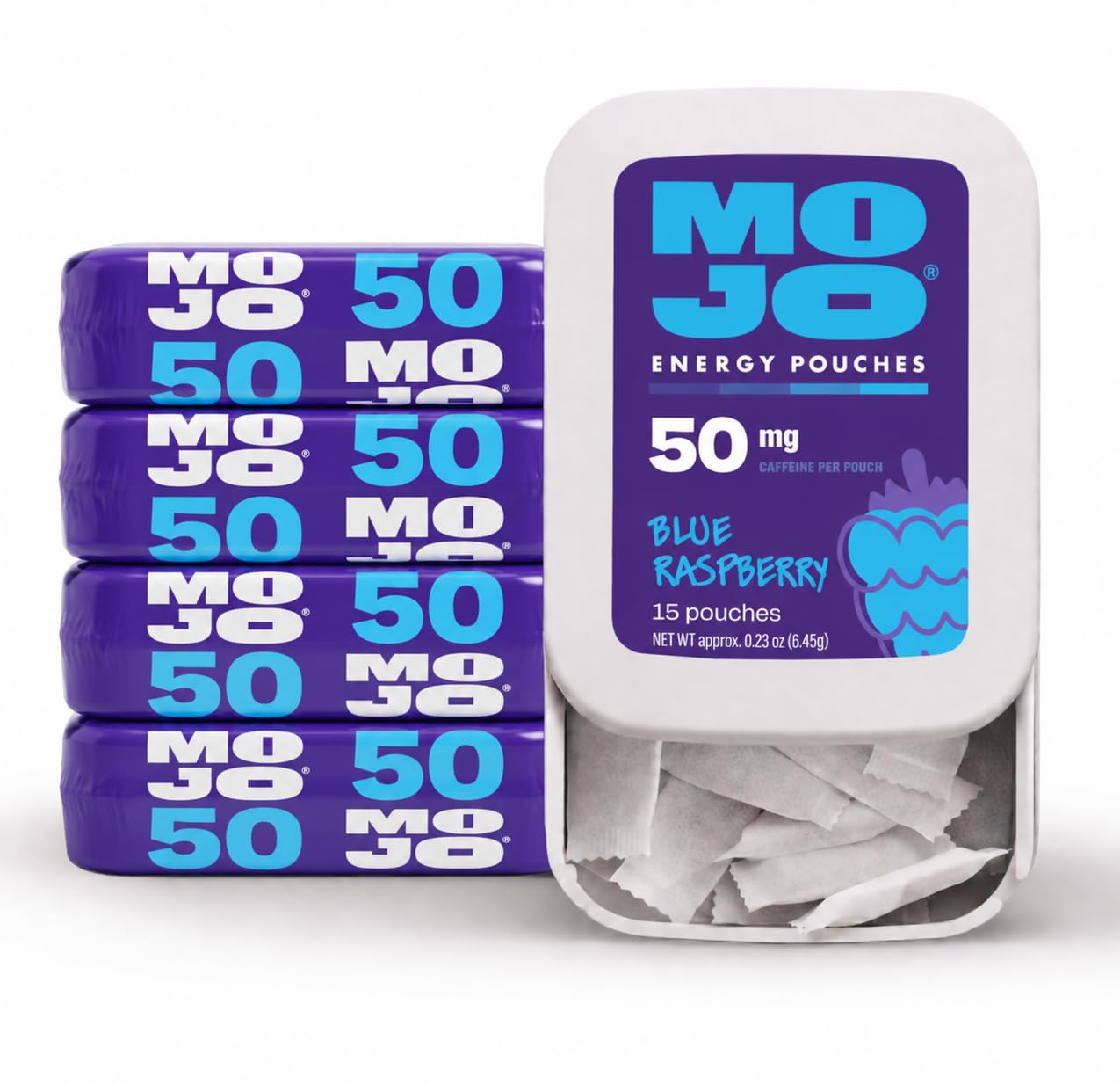MOJO Energy 50mg Caffeine Pouches Capsules, 75 Count