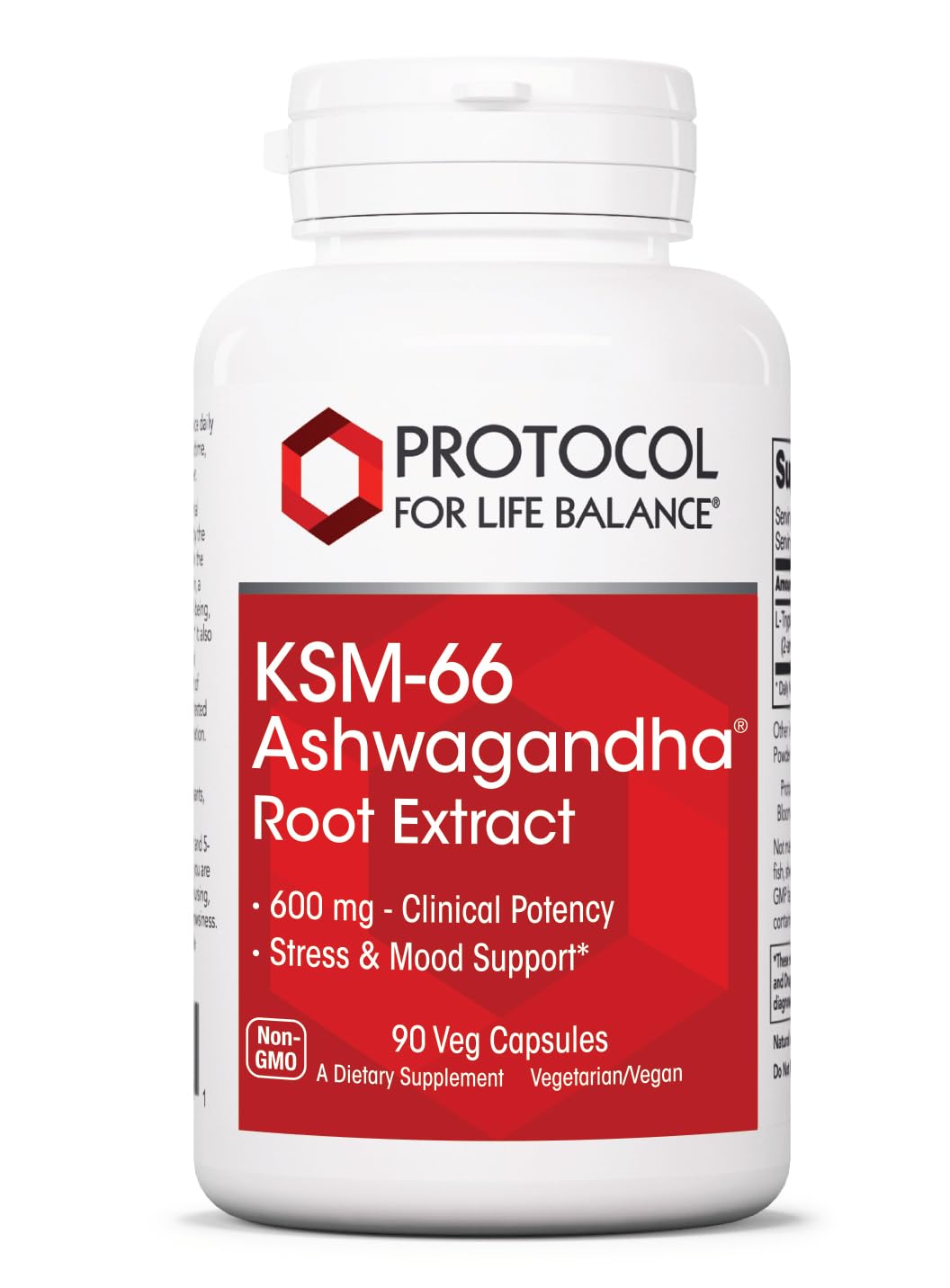 Protocol for Life Balance KSM-66 Ashwagandha Root Extract 600 mg Capsule 90 Count