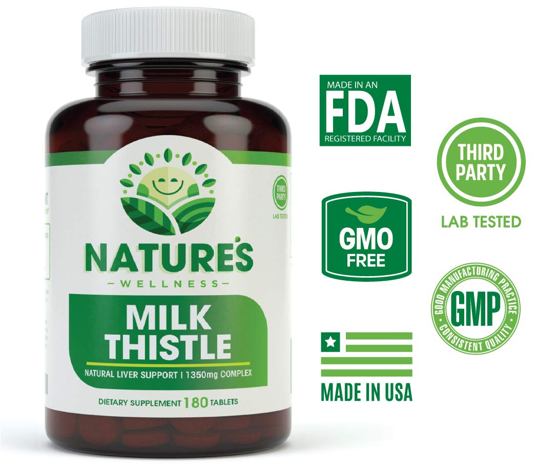 Natures Wellness Milk Thistle Tablets 180 Tablets