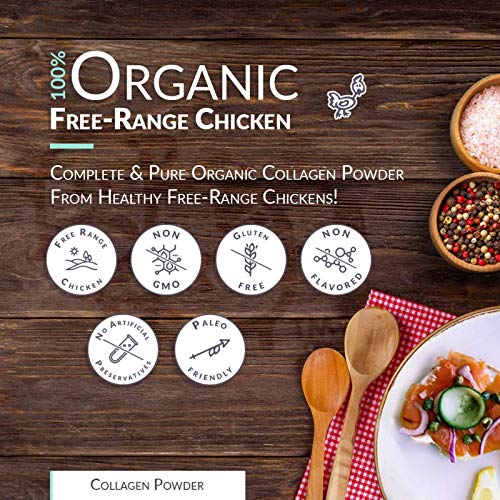 Chicken Bone Broth Powder Organic Free Range Pure Protein Non-Gelling Type, 16 Fl Oz