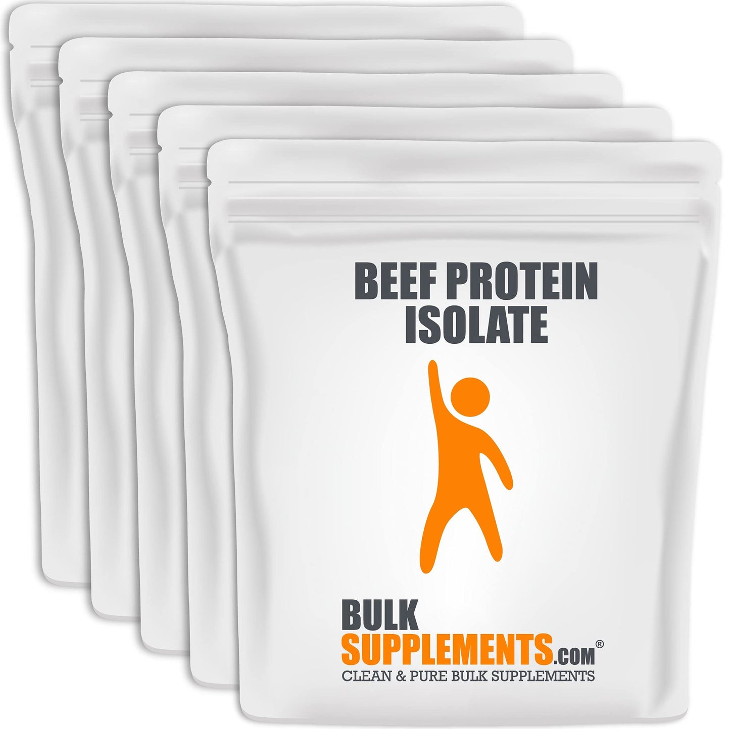 BulkSupplements Beef Protein Isolate Powder, Lactose Free, Unflavored & Gluten Free, 30g Serving, 5kg (11 lbs), Pack of 5