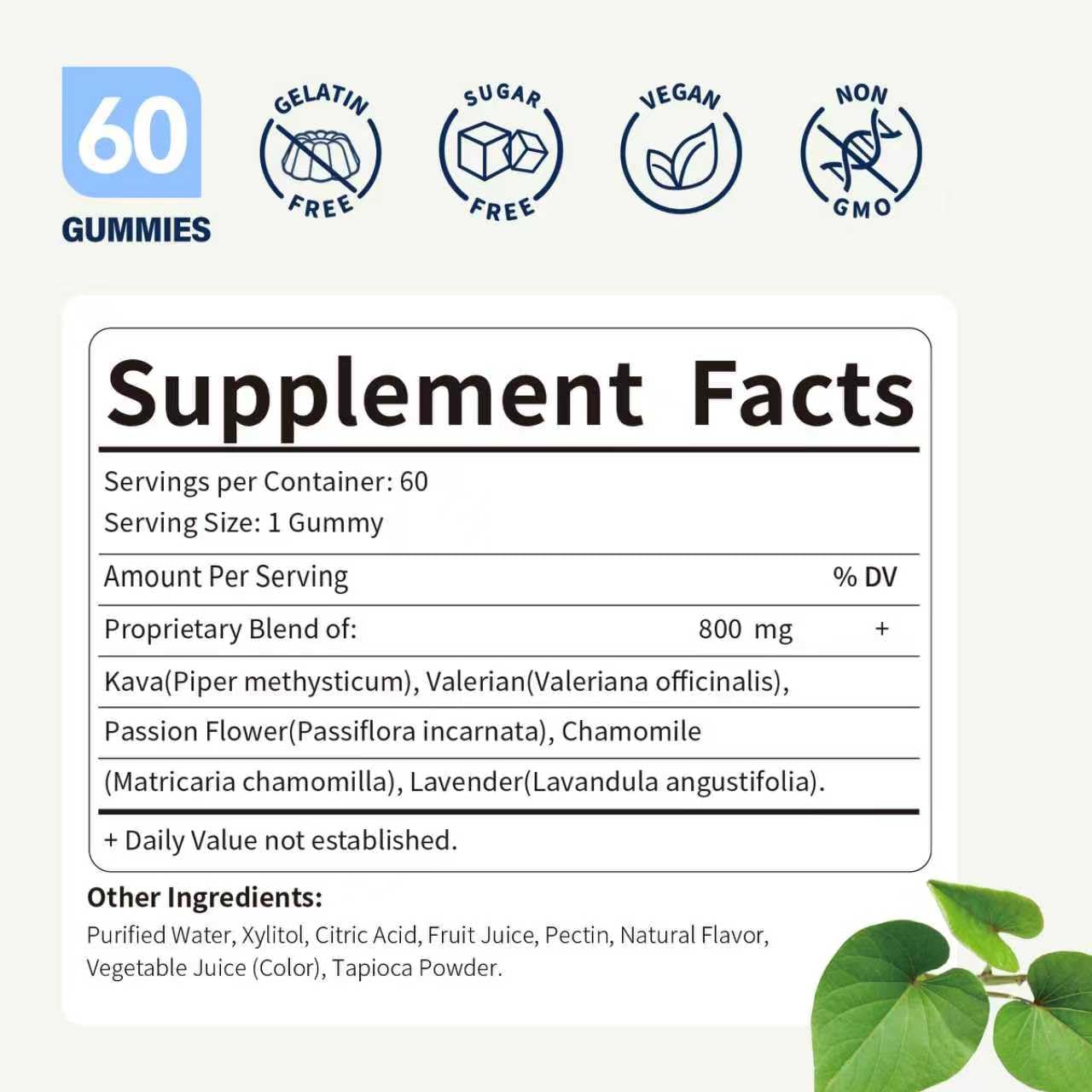 Herbscradle Kava Kava Extract Gummies, 60 Count