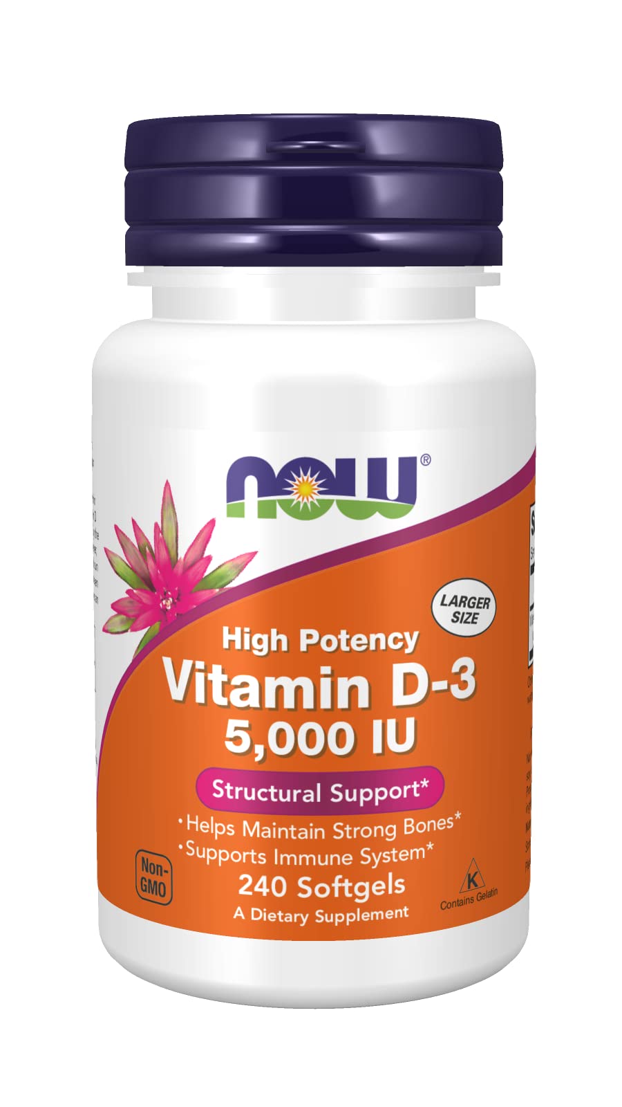 NOW Foods Vitamin D-3 5000 IU Capsules 240