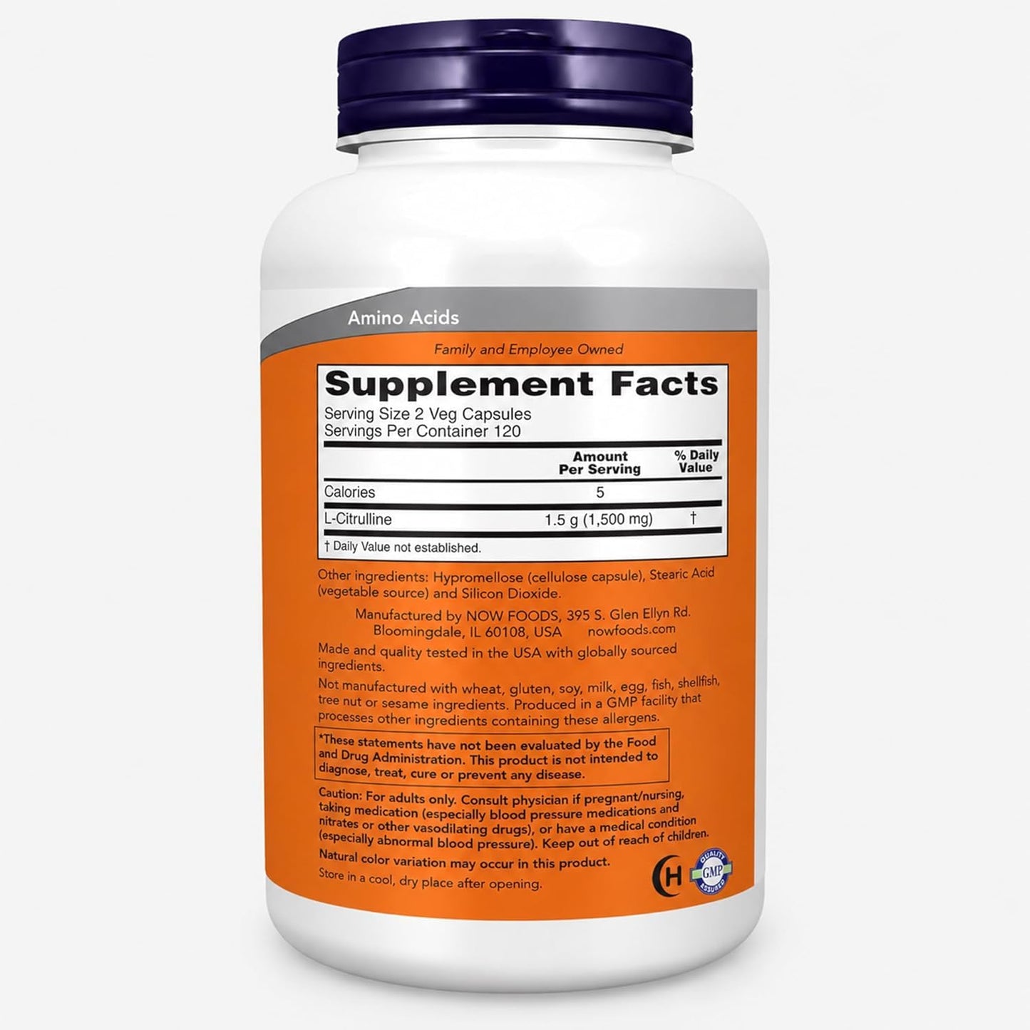 NOW Foods L-Citrulline 750 mg Capsules, 720 Veg Capsules