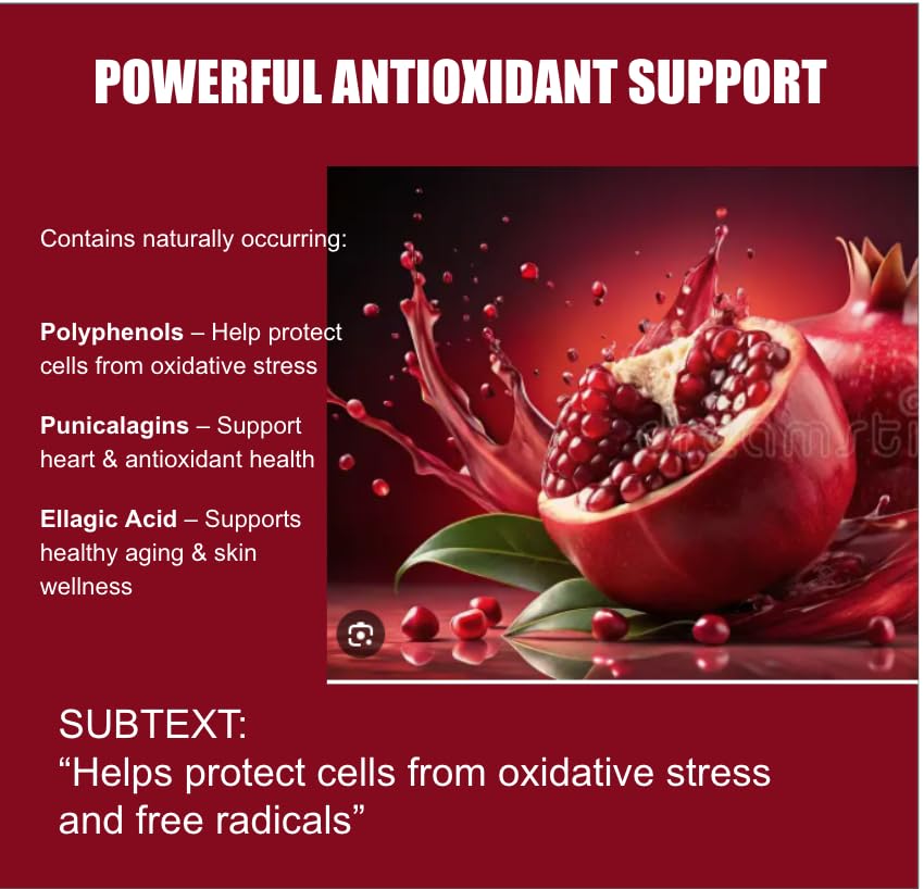 UR Treasure Nutrition Pomegranate 500mg Whole Fruit Powder, 120 Capsules