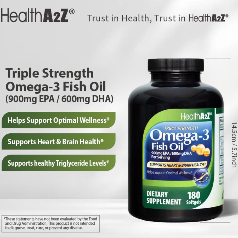 NutraA2Z Omega 3 Fish Oil high protency Gummy, 60 Gummies