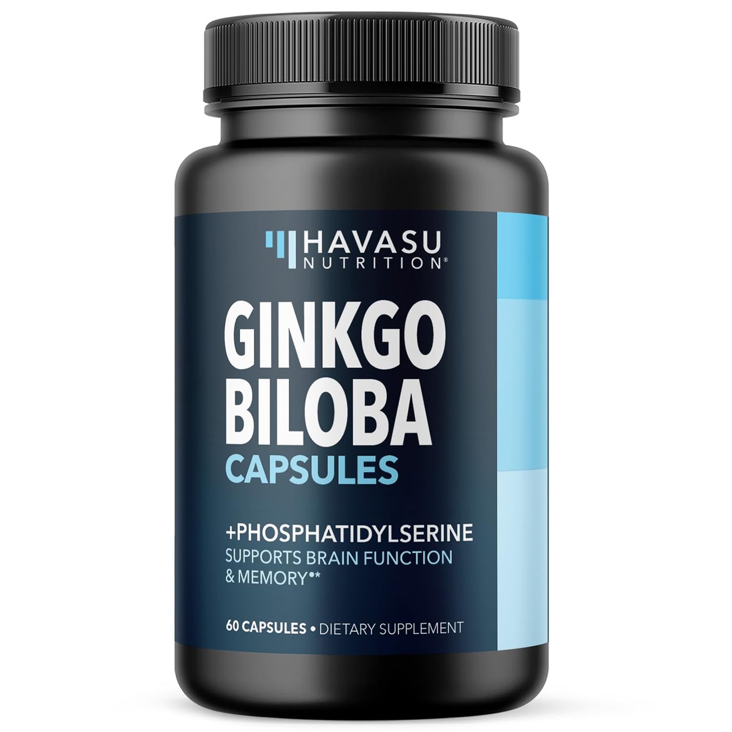 HAVASU NUTRITION Ginkgo Biloba 120mg with Phosphatidylserine Nootropic Supplement Capsules, 60 Count