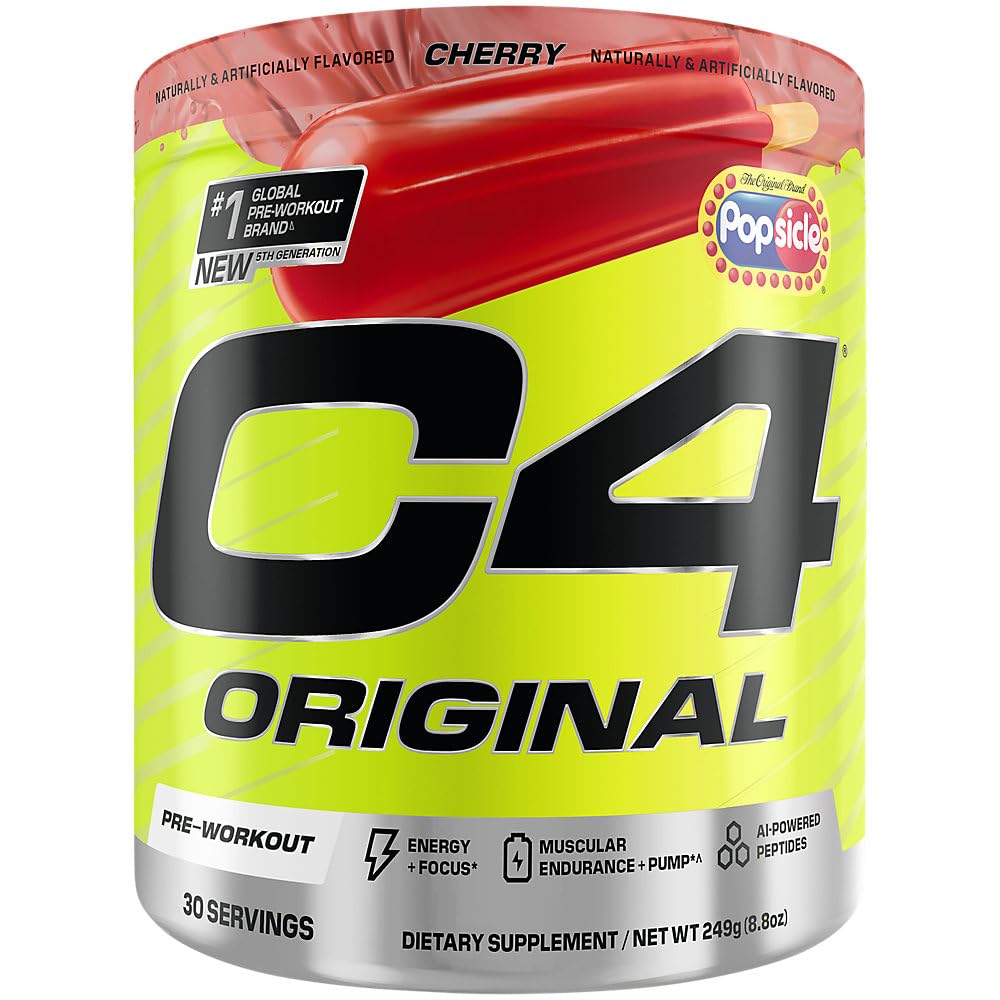 C4 Original Pre Workout Powder Cherry Popsicle 8.8 oz