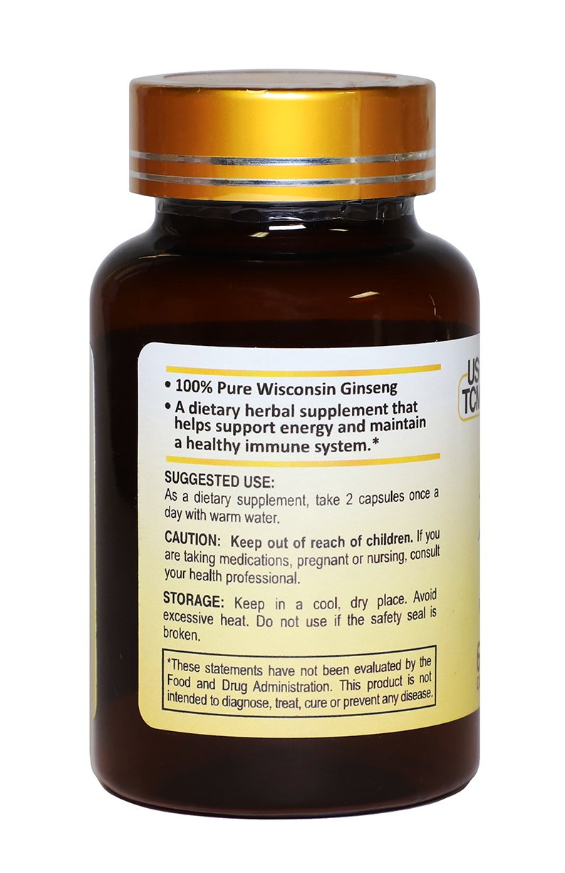 USTCM Wisconsin American Ginseng 60 Capsules