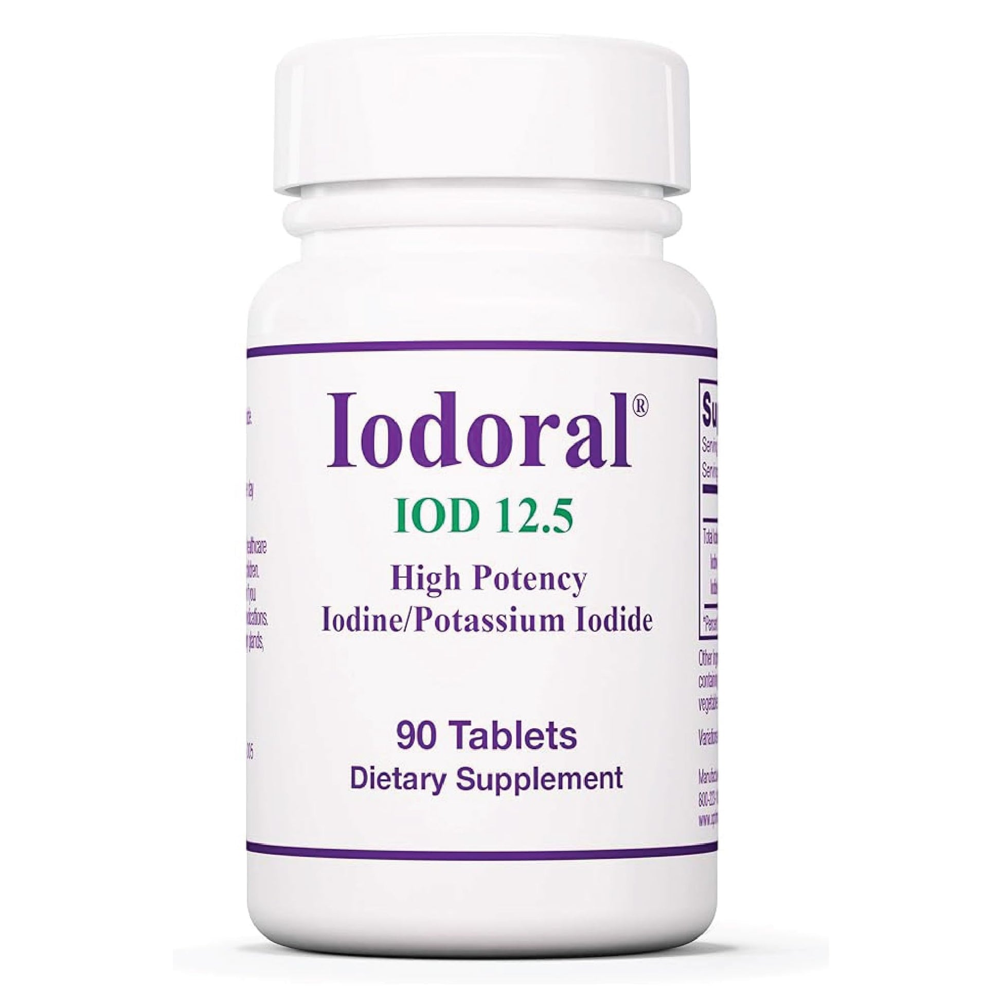 Optimox Iodoral 12.5 mg Iodine & Potassium Iodide Supplement Tablet, 90 Tablets