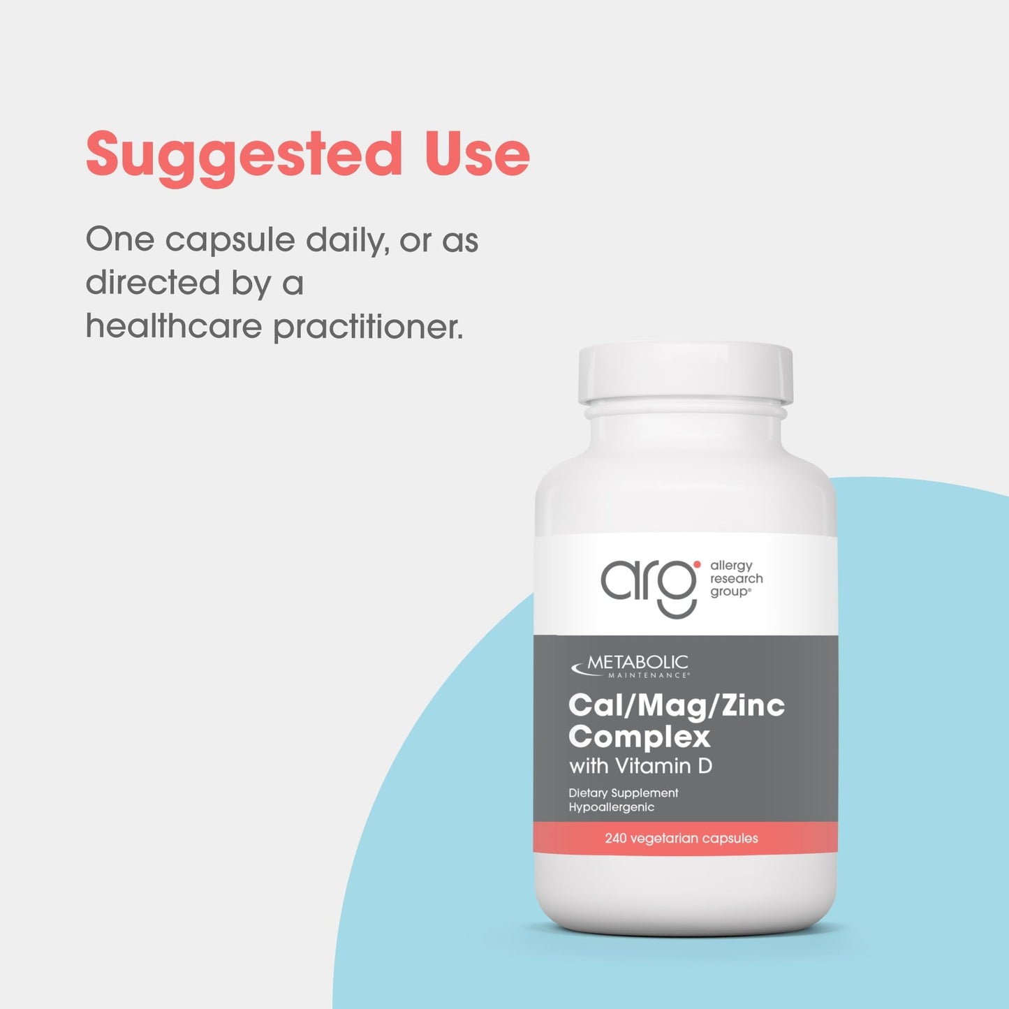 Metabolic Maintenance Cal Mag Zinc with Vitamin D 240 Capsules