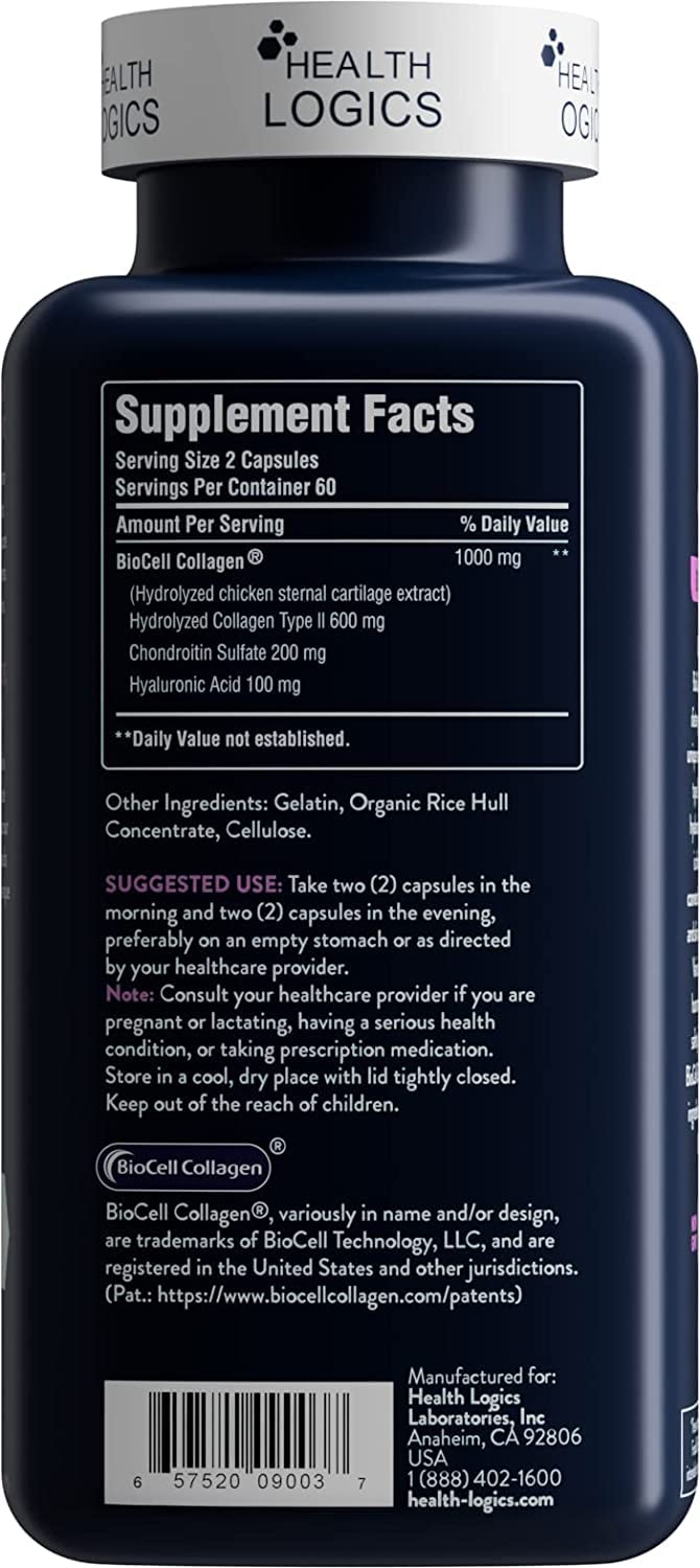 Health Logics Collagen BioCell Supplement Capsules 120