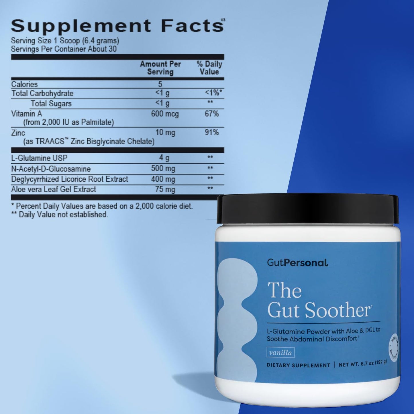 GutPersonal The Gut Soother L-Glutamine Powder 1 Ounce
