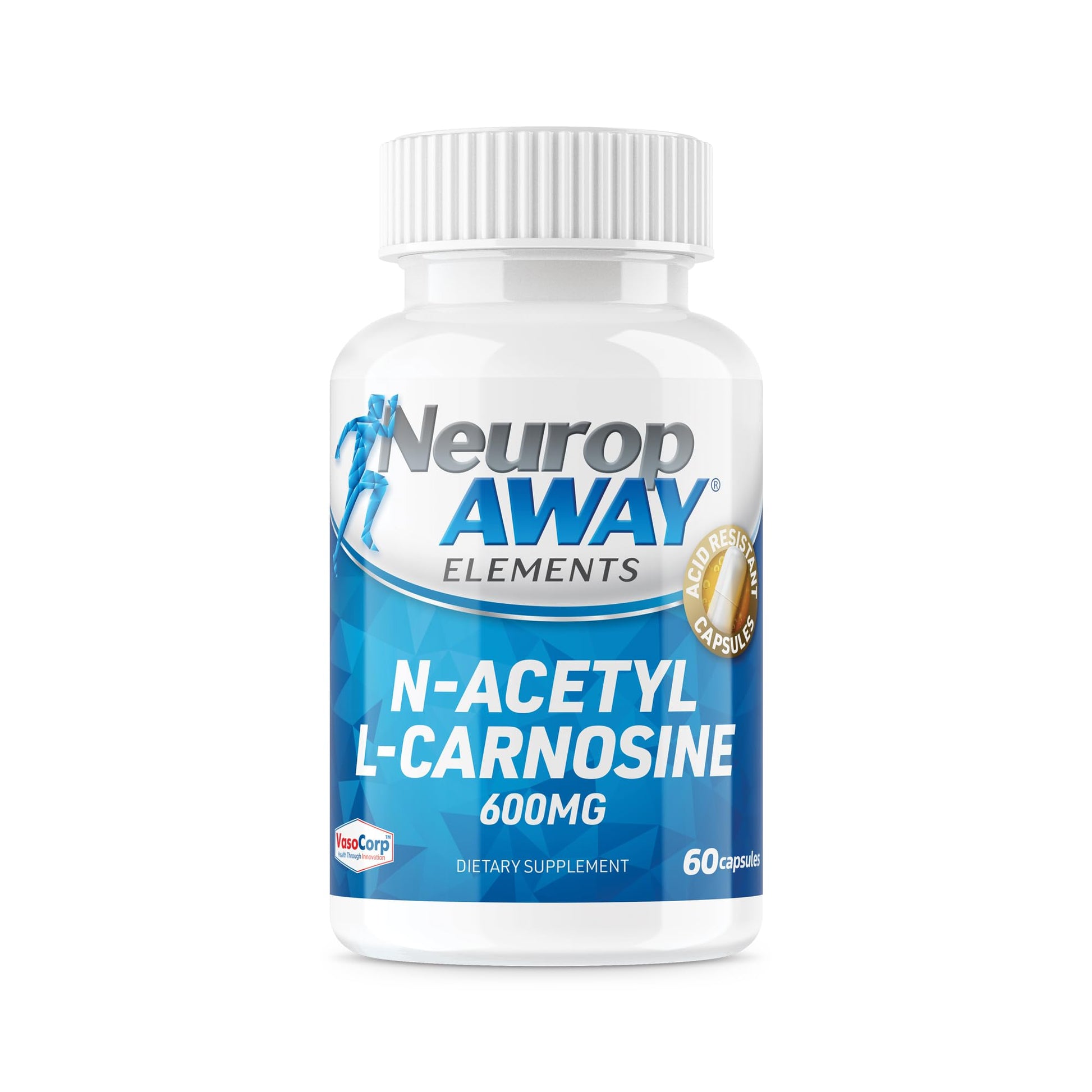 NeuropAWAY N-Acetyl-L-Carnosine 600mg Capsules, 60 Count