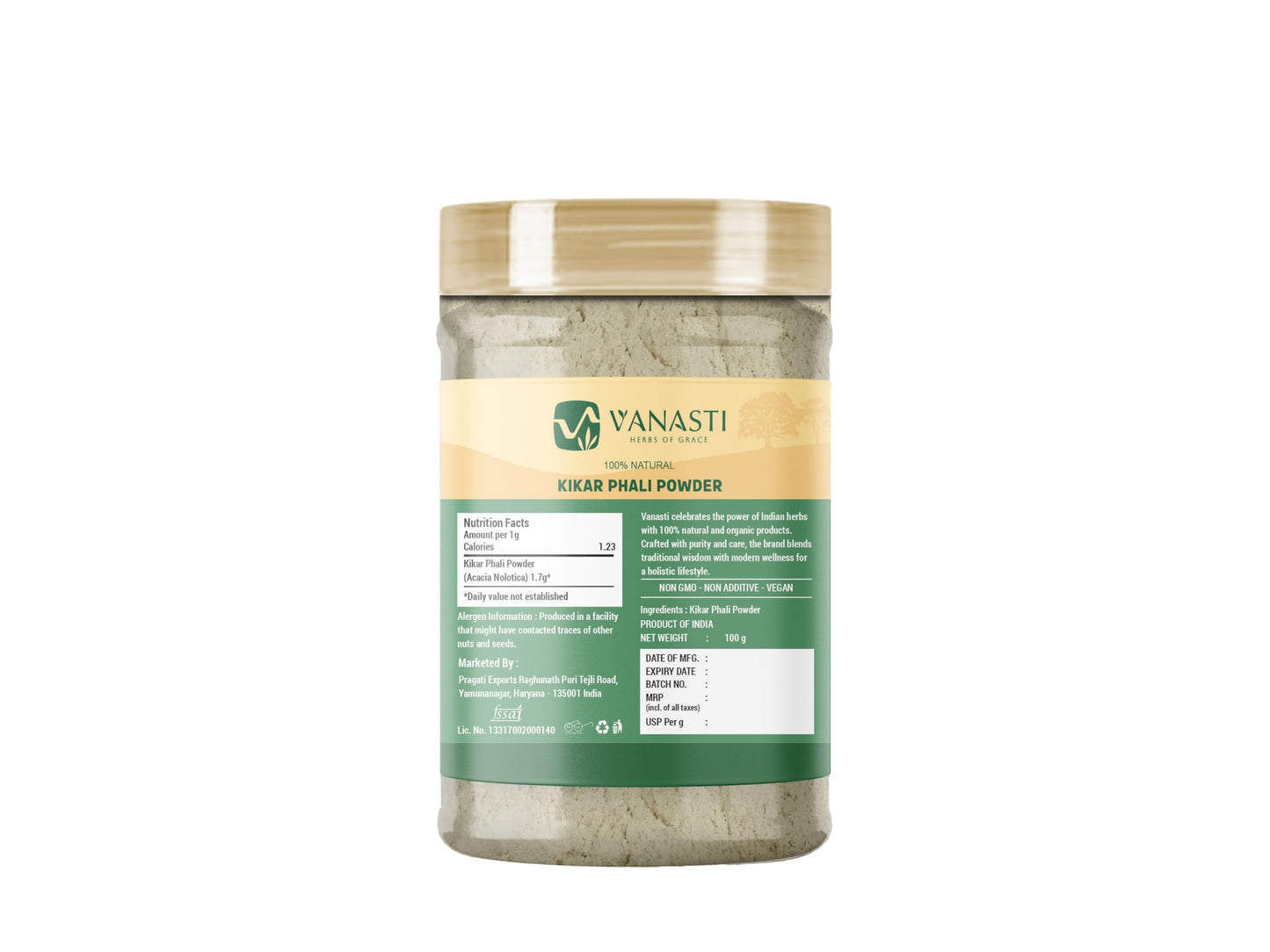 VANASTI Kikar Phali Powder 3.52 Ounce