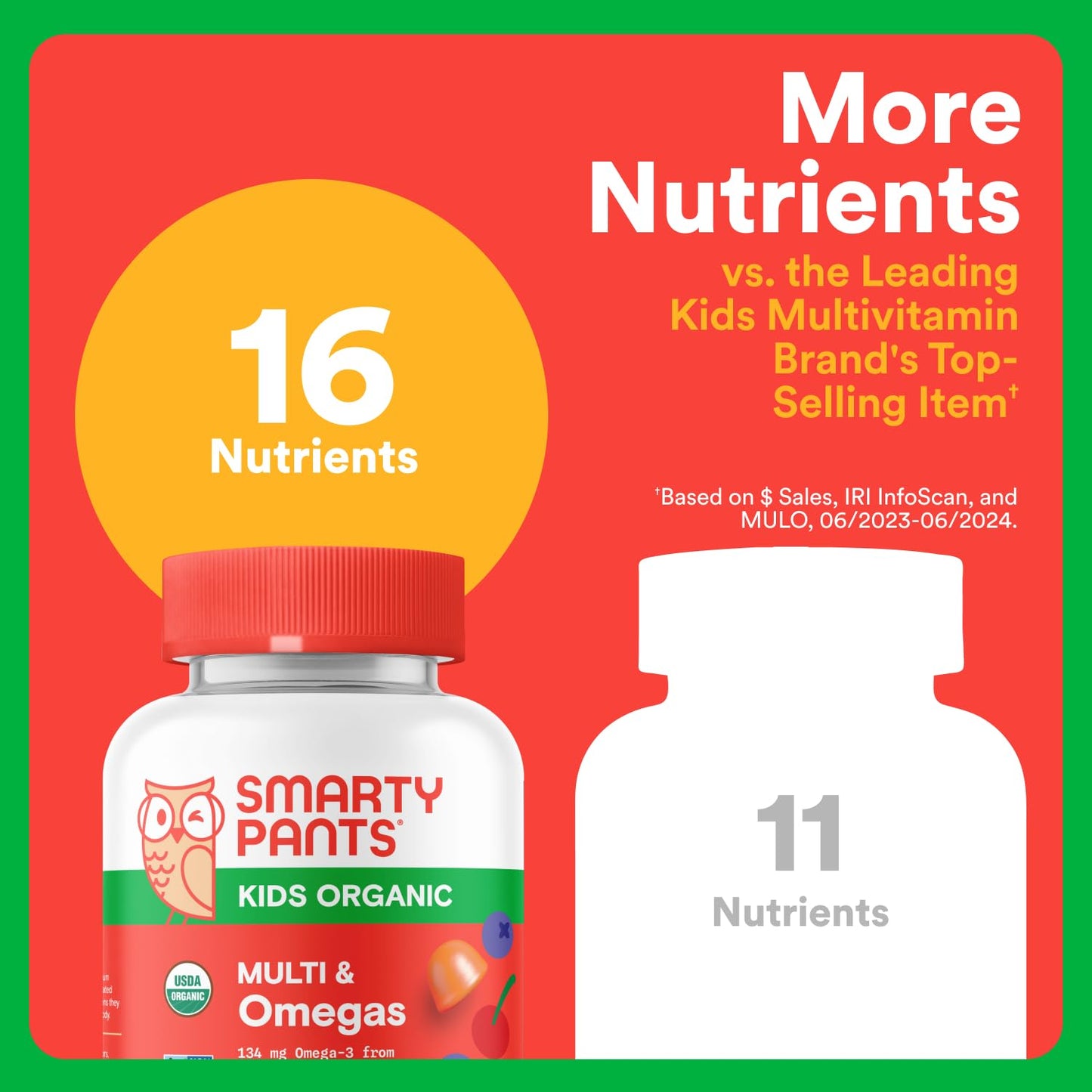 SmartyPants Organic Kids Multivitamin Gummies, 120 Count