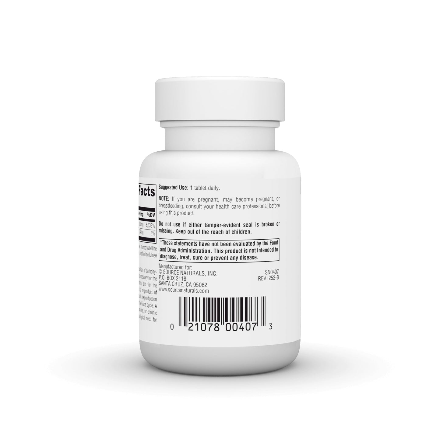 Source Naturals Vitamin B-1 Thiamin Tablet 100 Tablets