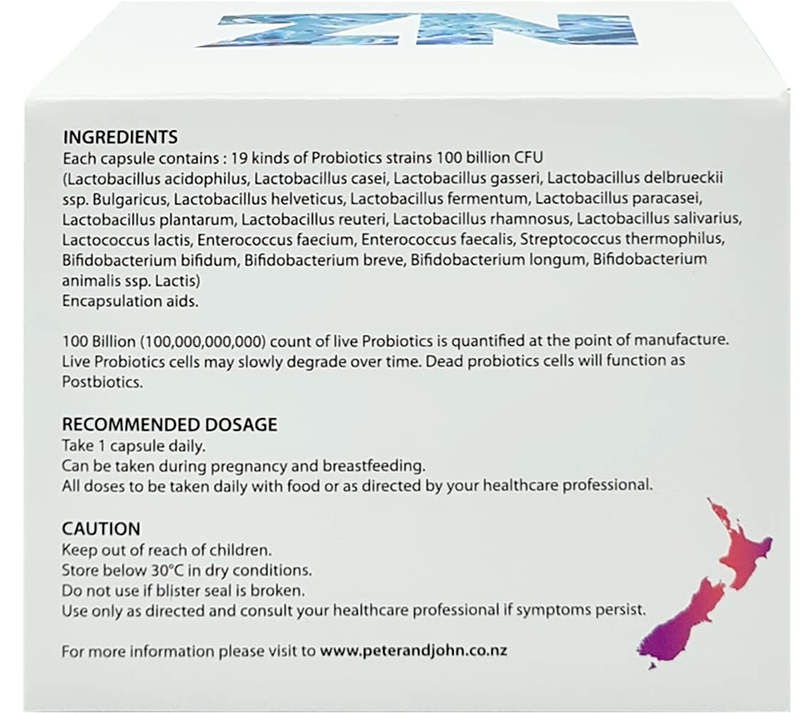 HEALTHFARM Peter John Super Probiotics 100 Billion 1-A-Day Formula 60 Capsules