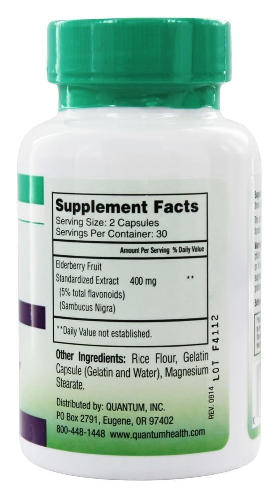 Quantum Elderberry Extract 400mg Capsule, 60 Capsules