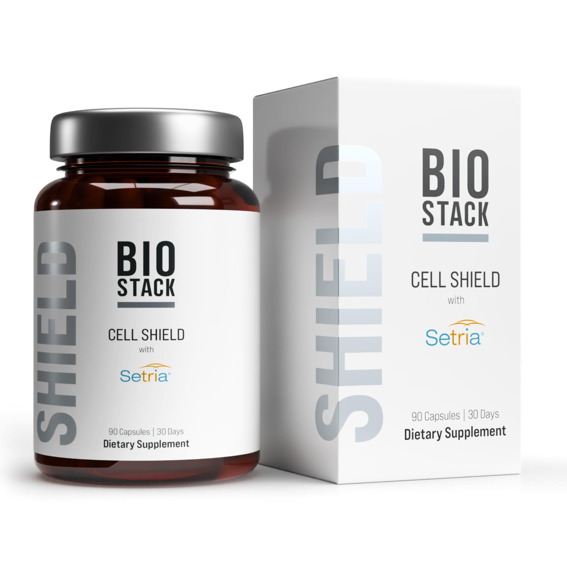 BIOSTACK Cell Shield with Setria Glutathione Liposomal Supplement with Vitamin C, Turmeric, and C3 Curcumin Complex Pure Reduced L-Glutathione 500mg for Immune Support, Skin & Antioxidant Defense, 6 Capsules