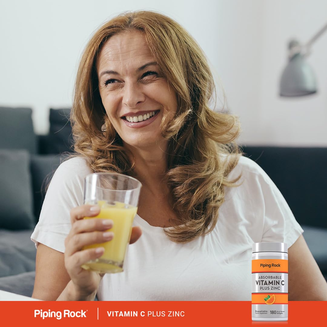 Piping Rock Vitamin C Plus Zinc Softgels 180