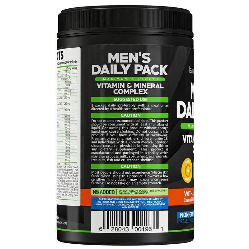 LeadingEdge Health Men's Daily Pack Maximum Strength All-in-One Multivitamins & Multiminerals Complex, Made in USA, 210 Tablets