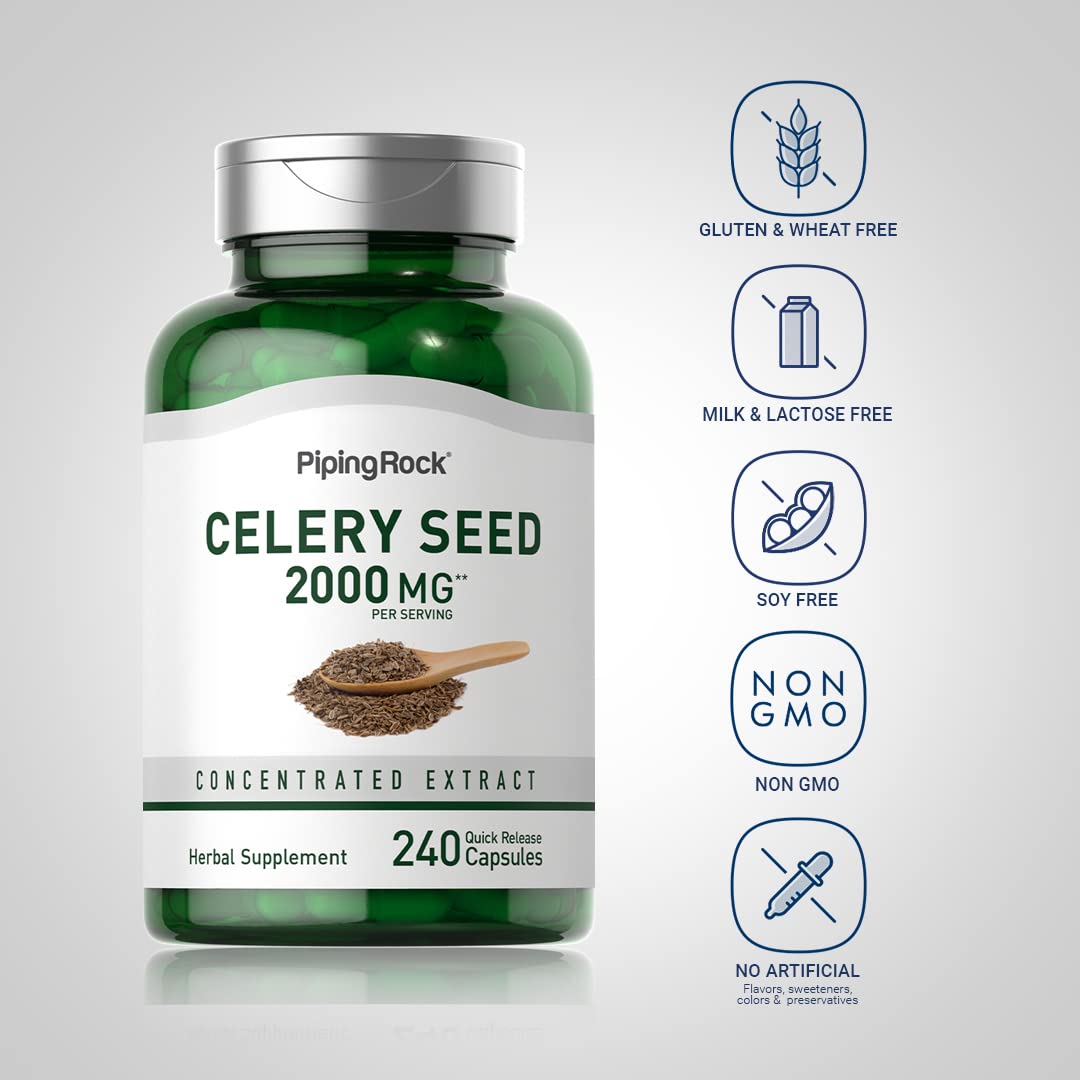 Piping Rock Celery Seed Extract Capsules 240 Count