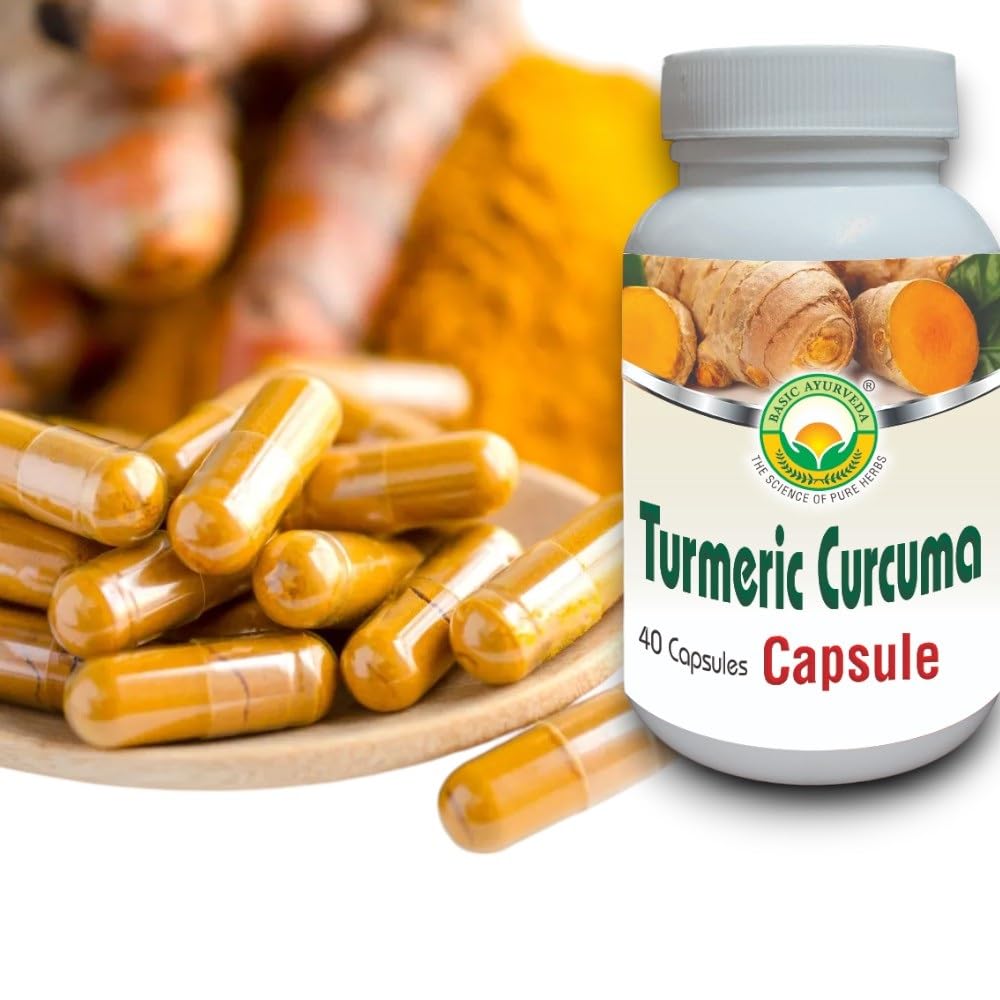 BASIC AYURVEDA Turmeric Curcuma Supplement 460MG+ 40 Capsules