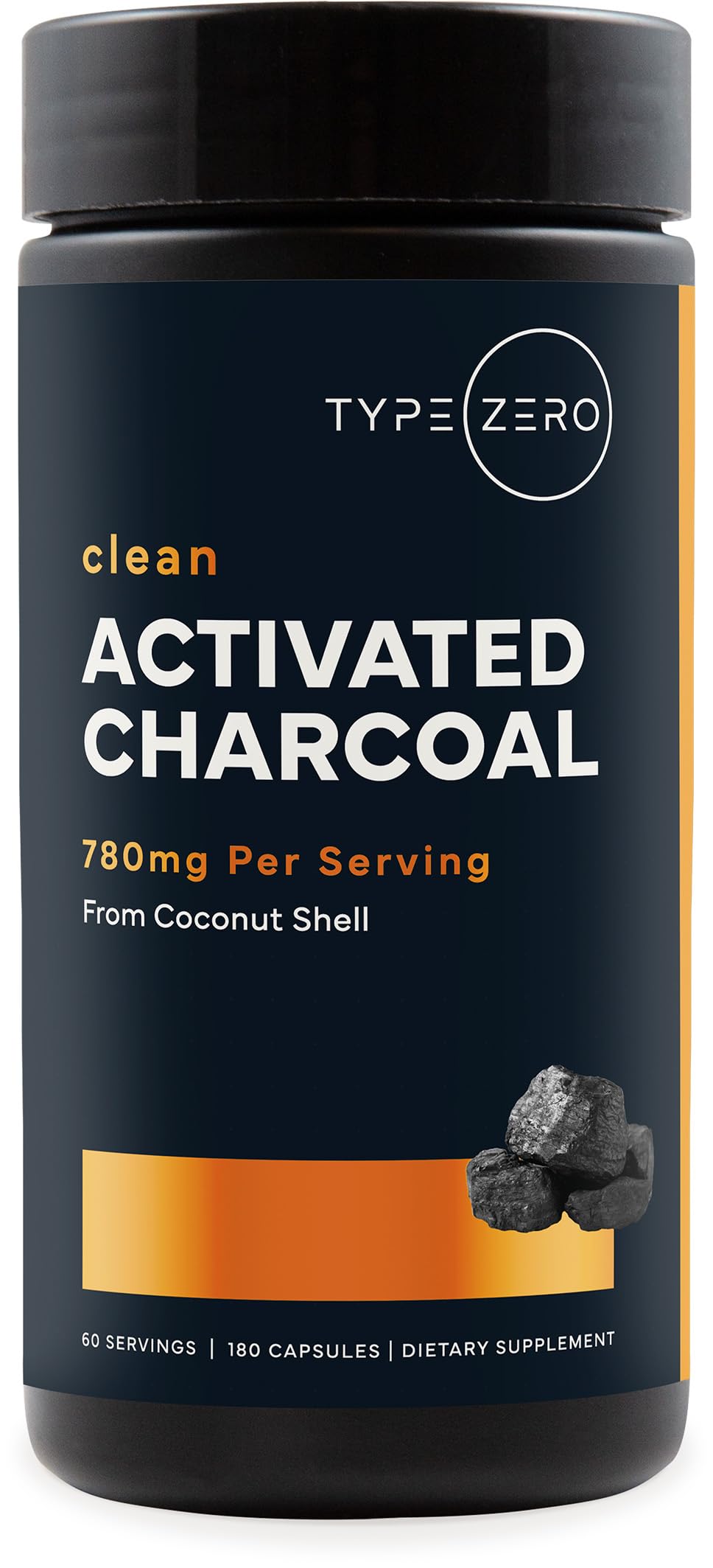 Type Zero Activated Charcoal Capsule 180 Count
