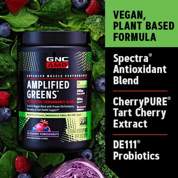 GNC Superfoods Amplified Greens ICY Lemonade Powder, 10 Ounce, 10 Servings