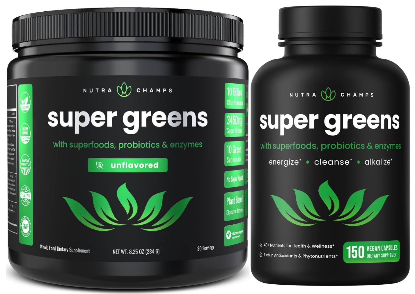 NutraChamps Super Greens Capsules, 2-Pack