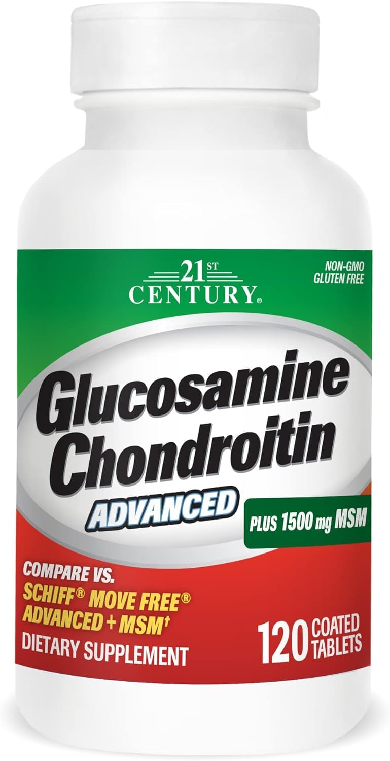 21st Century Glucosamine Chondroitin Advanced, Plus 1500mg MSM, 120 Tablets