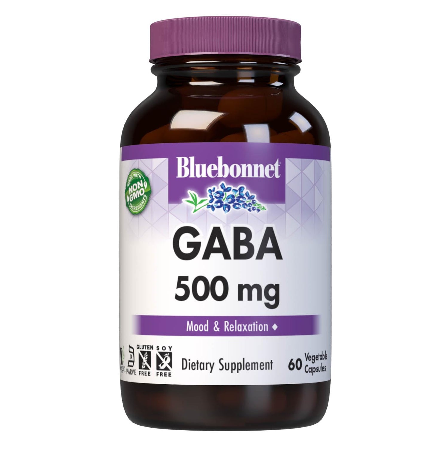 BlueBonnet GABA 500mg Capsule, 60 Count
