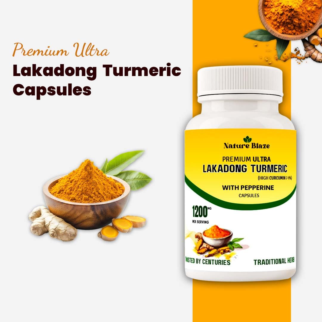 Nature Blaze Lakadong Turmeric High Curcumin with Pepprine Capsule 1 Capsule