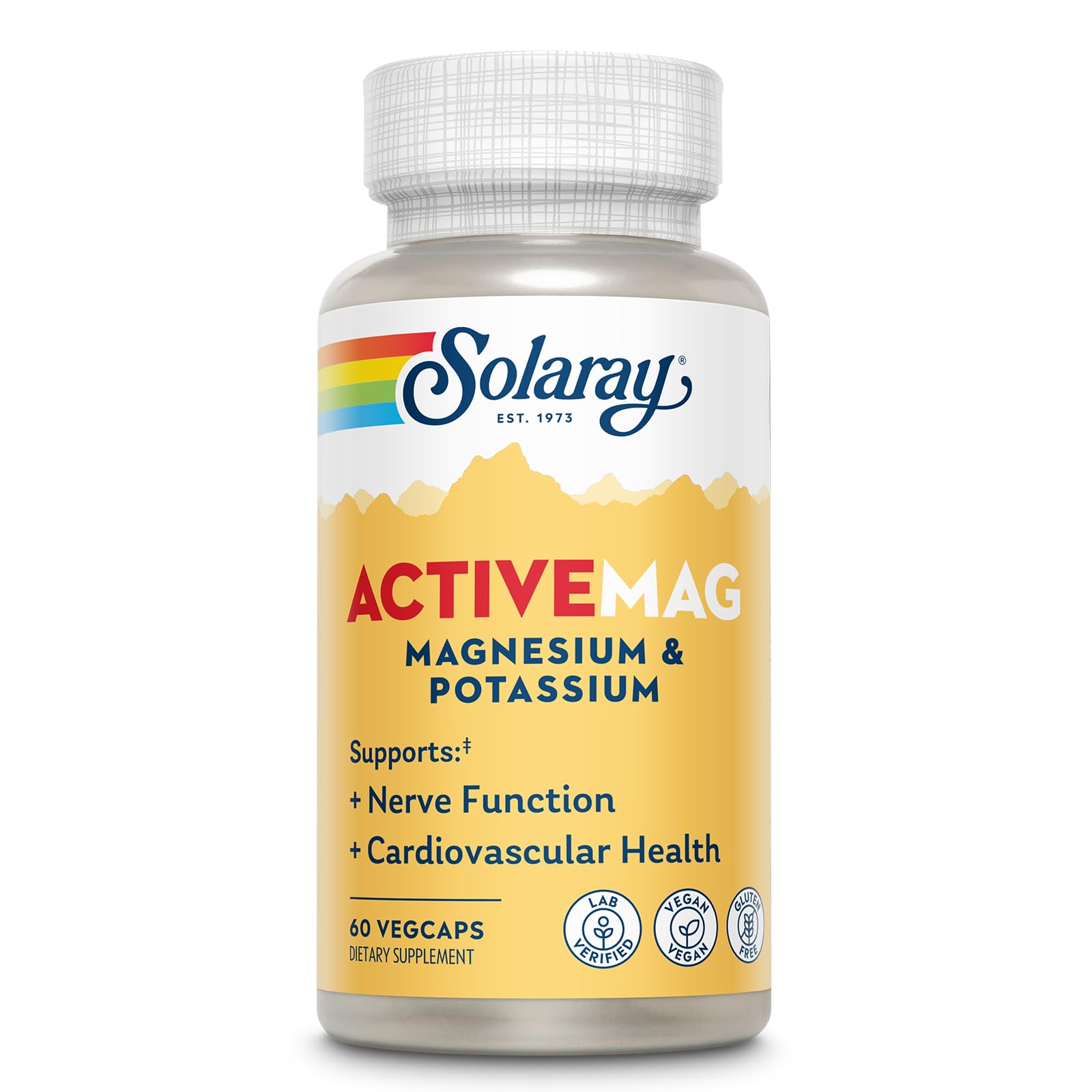 SOLARAY ActiveMag Magnesium and Potassium Supplement Capsule 60 VegCaps