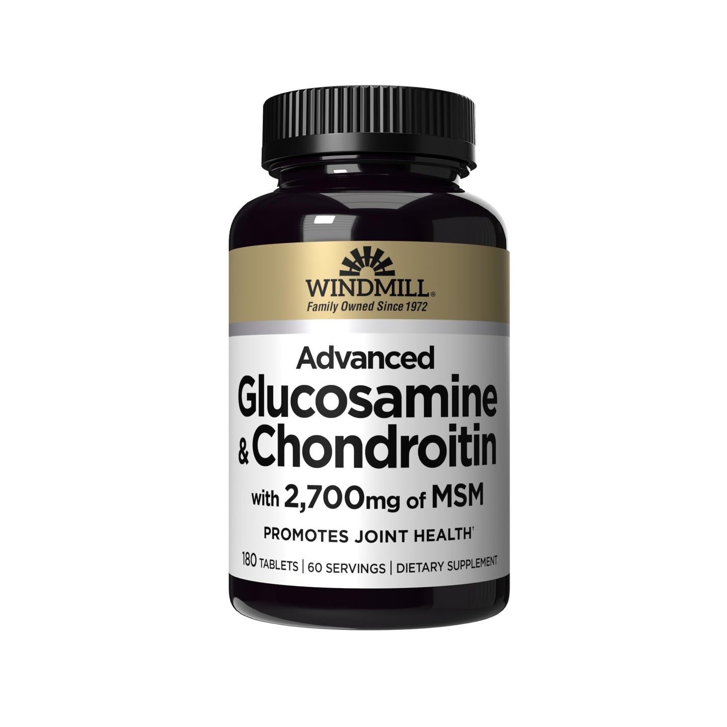 Windmill Natural Vitamins Advanced Glucosamine & Chondroitin Tablets, 180 Count